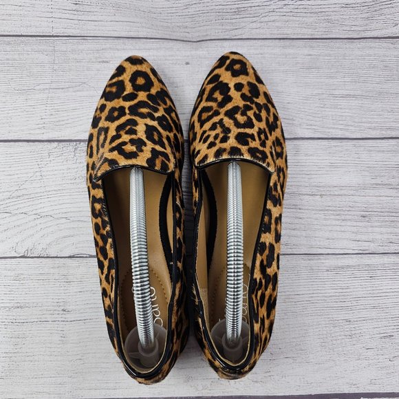 Franco Sarto Mercy‎ Women's Slip On Tan/Black Leopard Print Real Fur Size 9.5 - Picture 5 of 12
